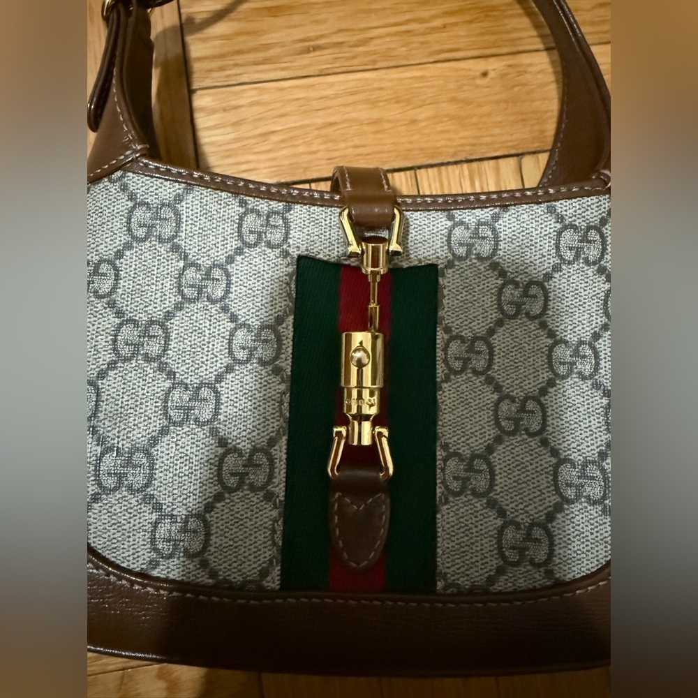 Authentic Gucci Mini Jackie 1961 Hobo Bag in Beige Excellent Condition - Picture 14 of 16
